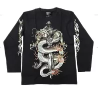 Rock Chang longsleeve LS  3D №149 лонгслив,дракон,меч