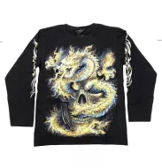 Rock Chang longsleeve LS GR №595 лонгслив,череп,дракон