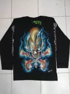 Rock Chang longsleeve LS GR №808 лонгслив,череп,панк, гитара