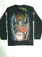 Rock Chang longsleeve LS GR №795 лонгслив,череп,цветы