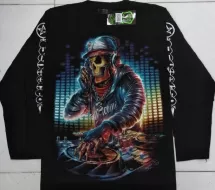 Rock Chang longsleeve LS GR №672 лонгслив,череп,ди-джей