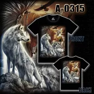 A - 0315 (T-shirts,Animals, Caballo,волк)