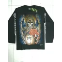 Rock Chang longsleeve LS GR №795 лонгслив,череп,цветы