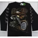 Rock Chang longsleeve LS GR №737 лонгслив,орёл,мотоцикл,байкер